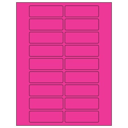 Bsc Preferred 3 x 1'' Fluorescent Pink Rectangle Laser Labels, 2000PK BUY00021468